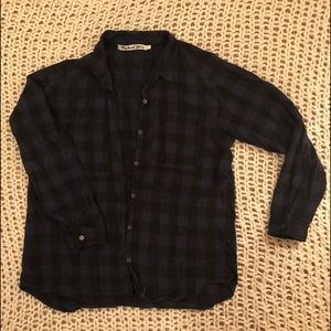 Black and Navy Plaid Micheal Stars Flannel